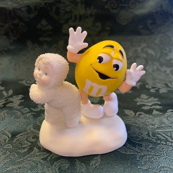 Dept. 56 M&M Snowbabies "I'm Nuts About Dancing" Yellow M&M Figurine - Picture 1 of 7